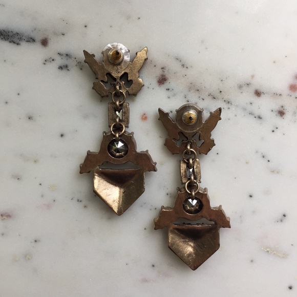 "Aspyn" Earrings || Gold & Clear Crystal Statement - Picture 4 of 9