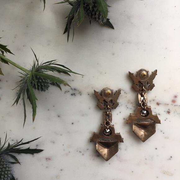 "Aspyn" Earrings || Gold & Clear Crystal Statement - Picture 5 of 9