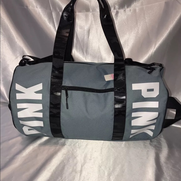 PINK Victoria's Secret Handbags - VS PINK logo Duffle bag Travel gym bag Nwt blue