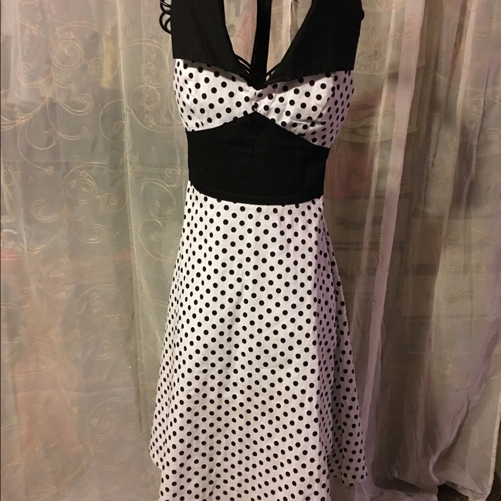Polka Dotted Pin Up Halter Dress