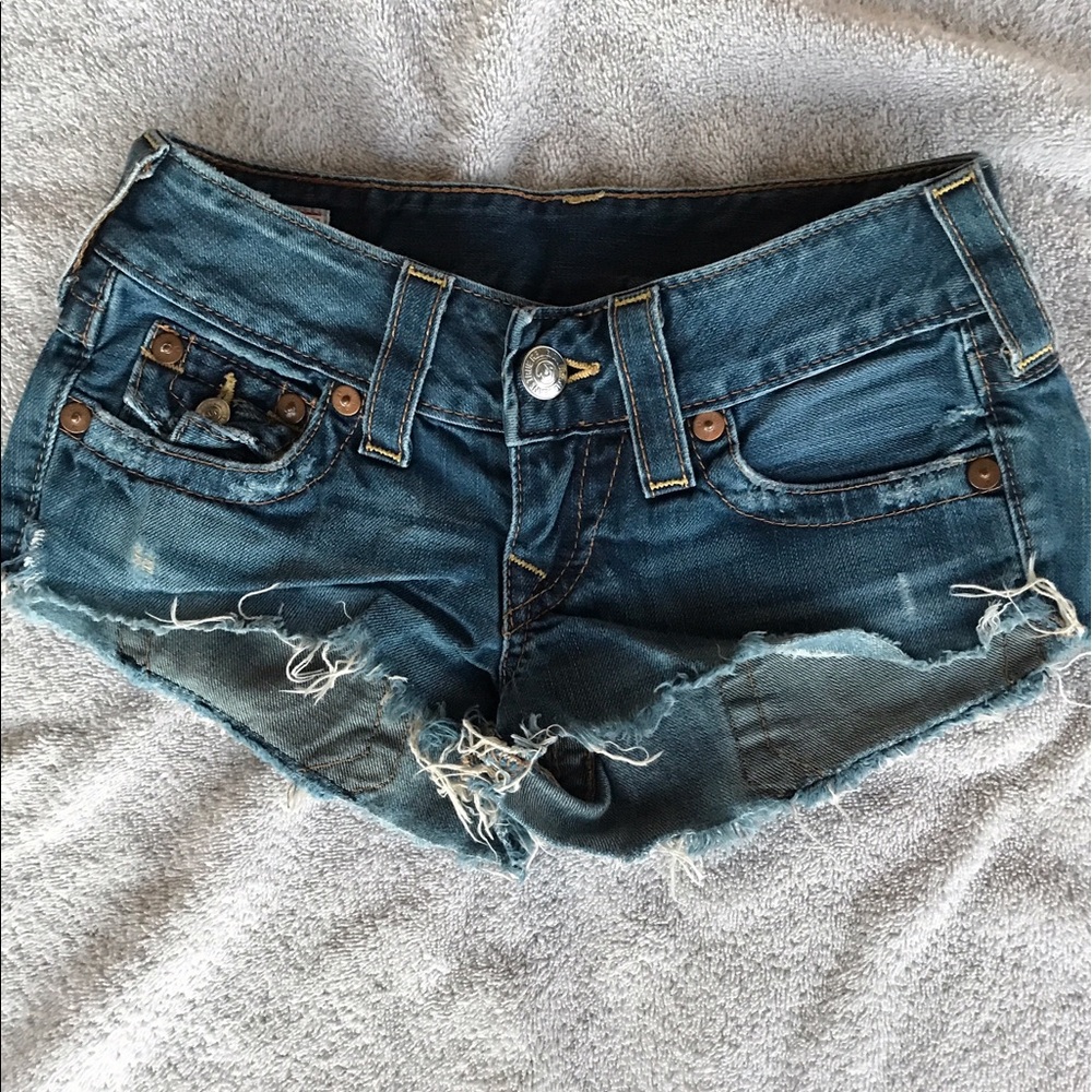 True religion cut off shorts