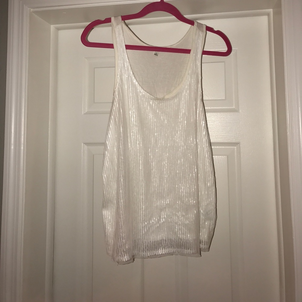 Banana Republic Cream Tule and Sparkle Tank Top