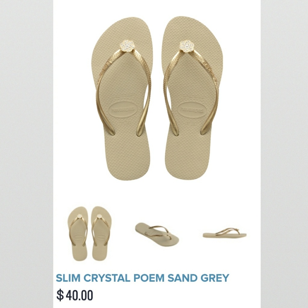 🔴SOLD🔴 Havaianas Slim Crystal Poem Flip Flops