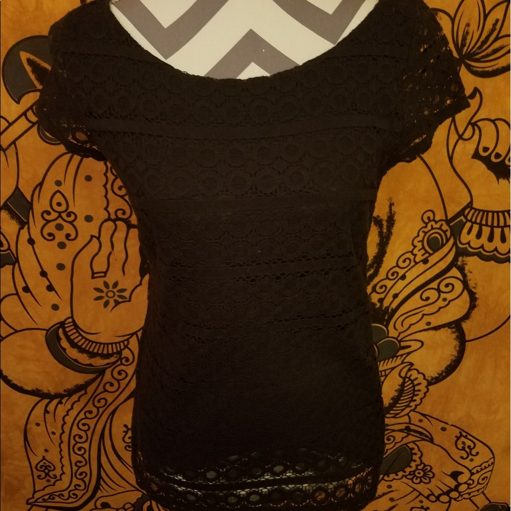 Black Lacy Banana Republic Top