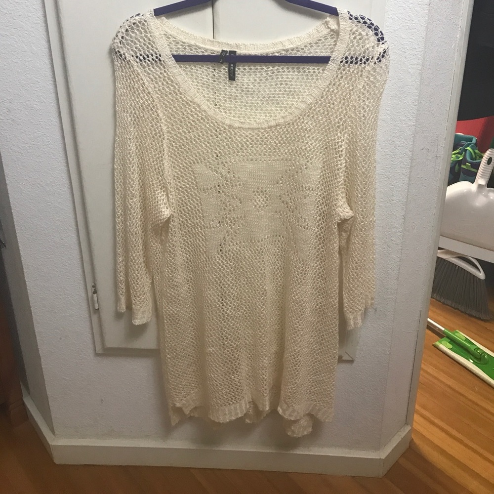 Maurices Long Sleeve Knit See Through Sweater