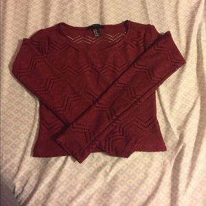 F21 long sleeve crop top with nice embroidery
