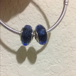 Authentic pandora blue charms