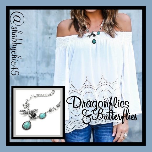 Boutique Jewelry - Gardenia Butterfly Statement Necklace Boutique Jewelry - Gardenia Butterfly Statement Necklace