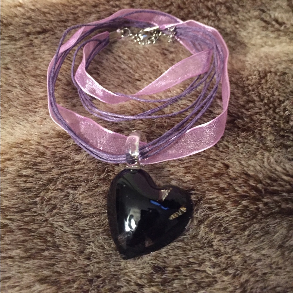 Glass heart necklace