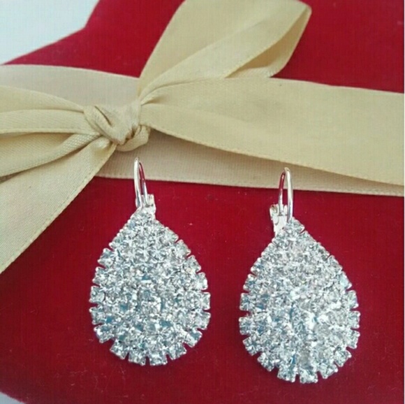 Full Rhinestone Teardrops Earrings - Picture 5 of 5