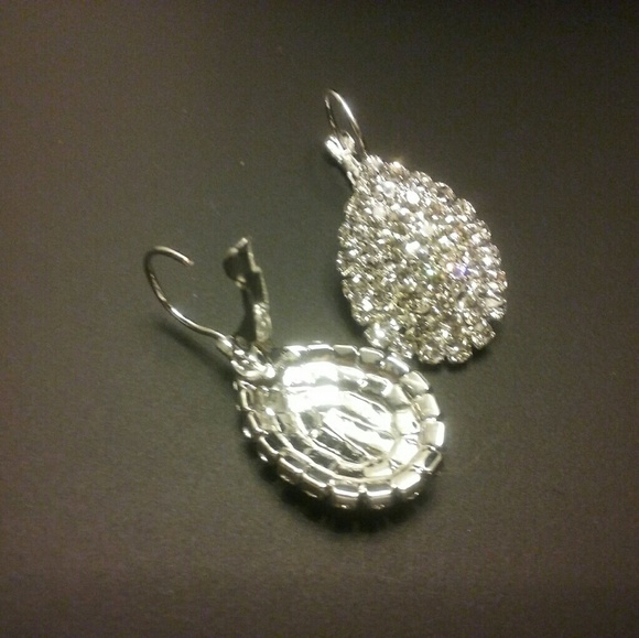 Full Rhinestone Teardrops Earrings - Picture 3 of 5