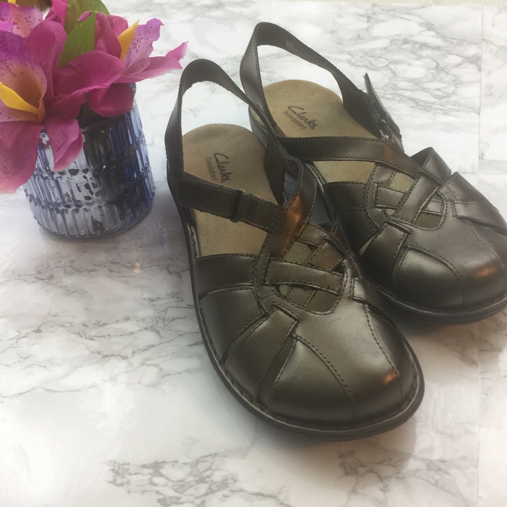 Clarks Bendables Leather Slingback Strappy Sandals