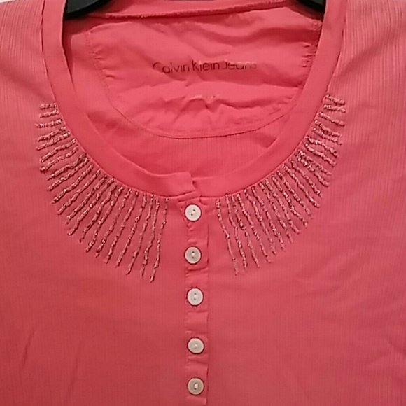 Calvin Klein Jean Orange Long Sleeves Size S - Picture 3 of 4