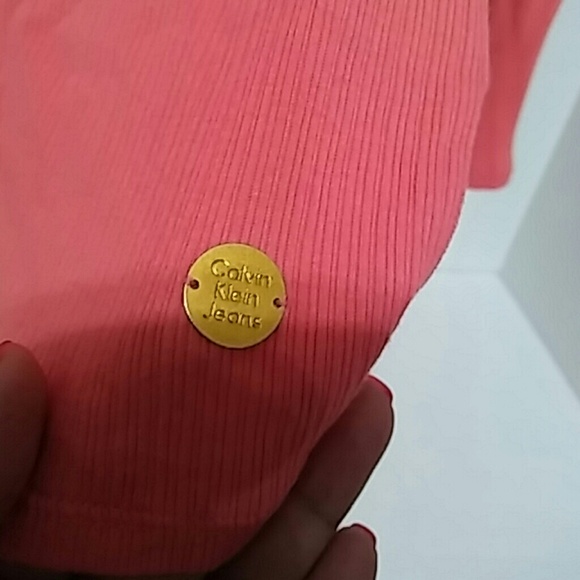 Calvin Klein Jean Orange Long Sleeves Size S - Picture 4 of 4