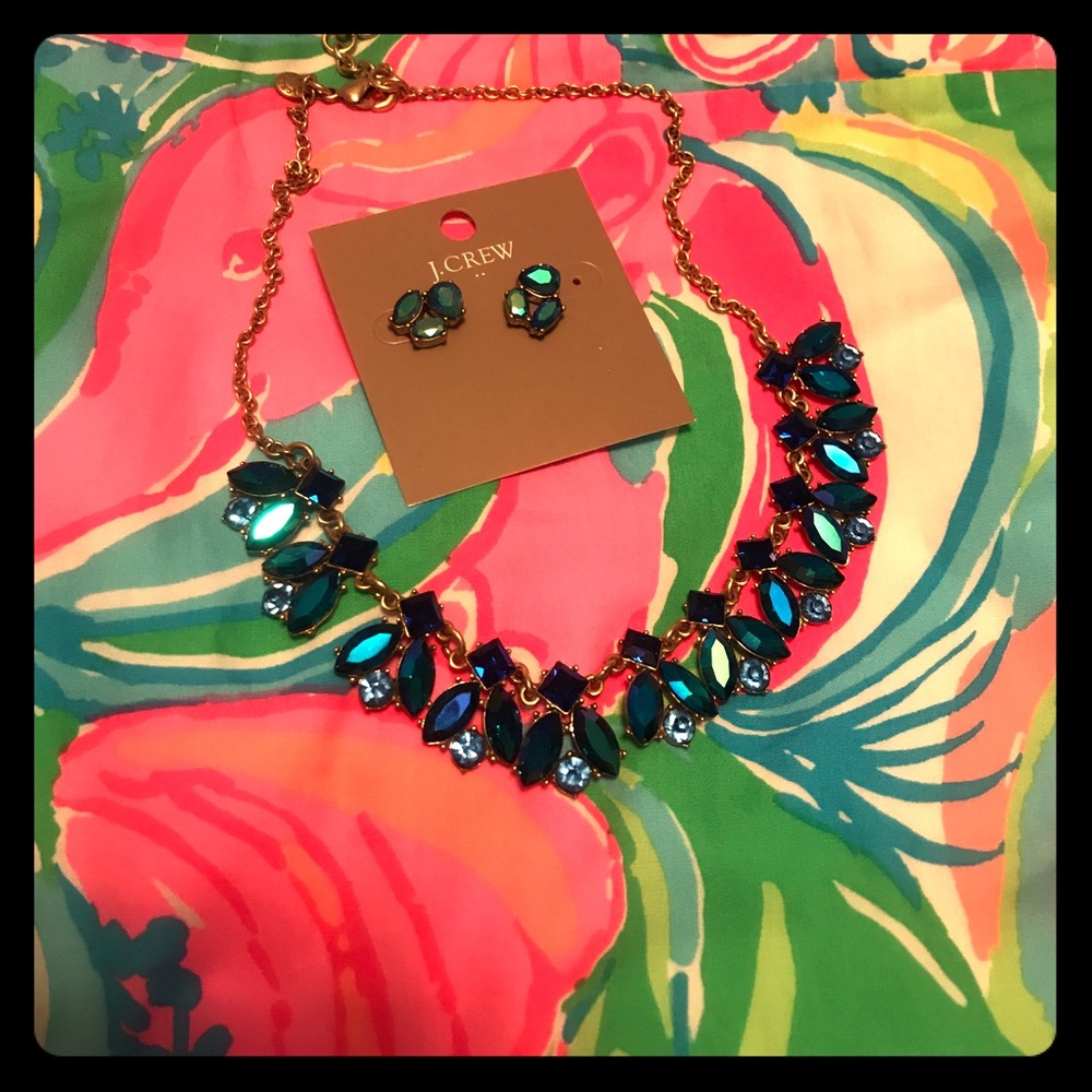 J Crew necklace and earrings set