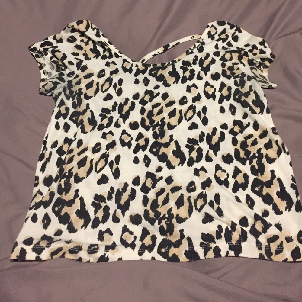 Cheetah print top with a criss cross back