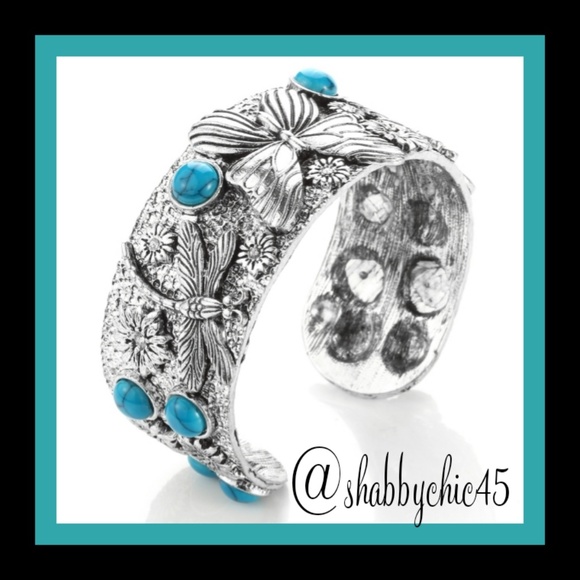 Boutique Jewelry - Southwestern Turquoise Butterfly Cuff Bracelet Boutique Jewelry - Southwestern Turquoise Butterfly Cuff Bracelet