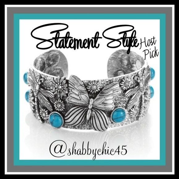 Boutique Jewelry - Southwestern Turquoise Butterfly Cuff Bracelet Boutique Jewelry - Southwestern Turquoise Butterfly Cuff Bracelet