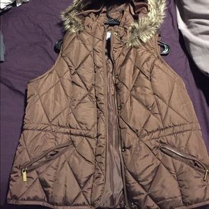 Never worn brown zip up vest