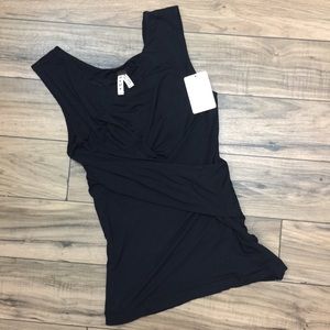 Free People Black Asymmetrical Front Design