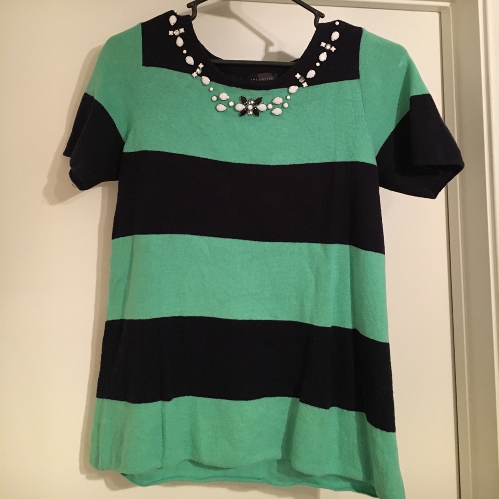 The Limited short sleeve embellished sweater