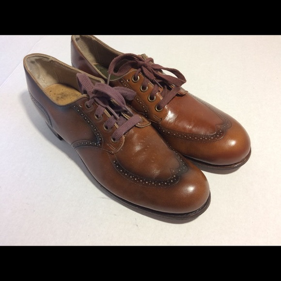 Vintage Split Leather Wingtip Oxford Brown Shoes main image 4