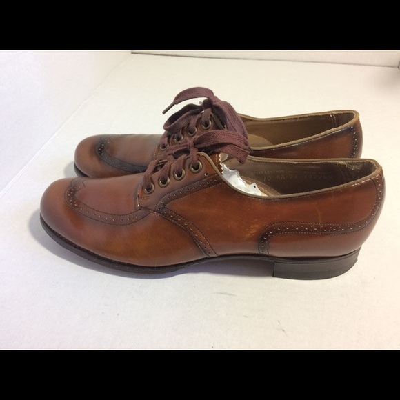 Vintage Split Leather Wingtip Oxford Brown Shoes main image 6