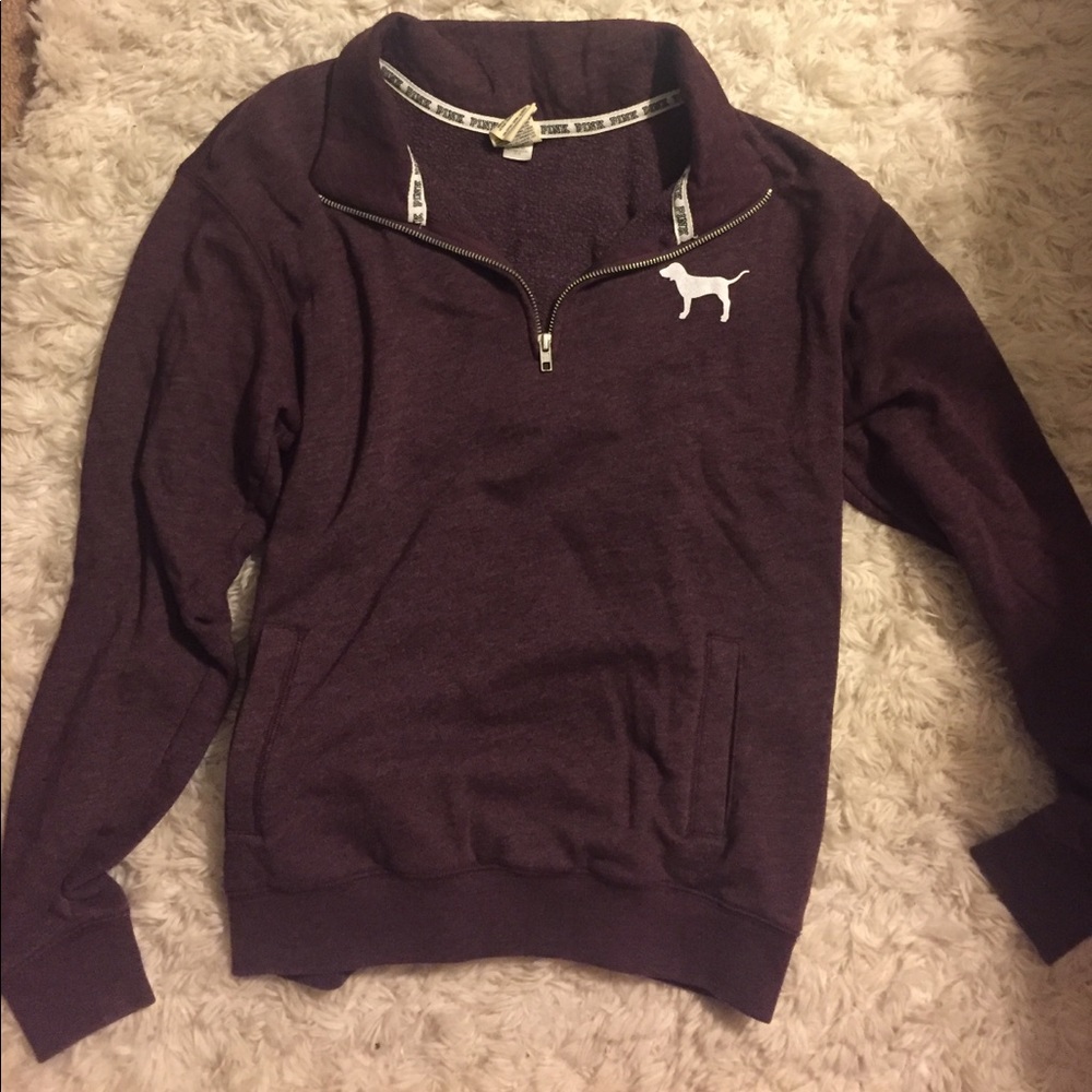 PINK maroon quarter zip
