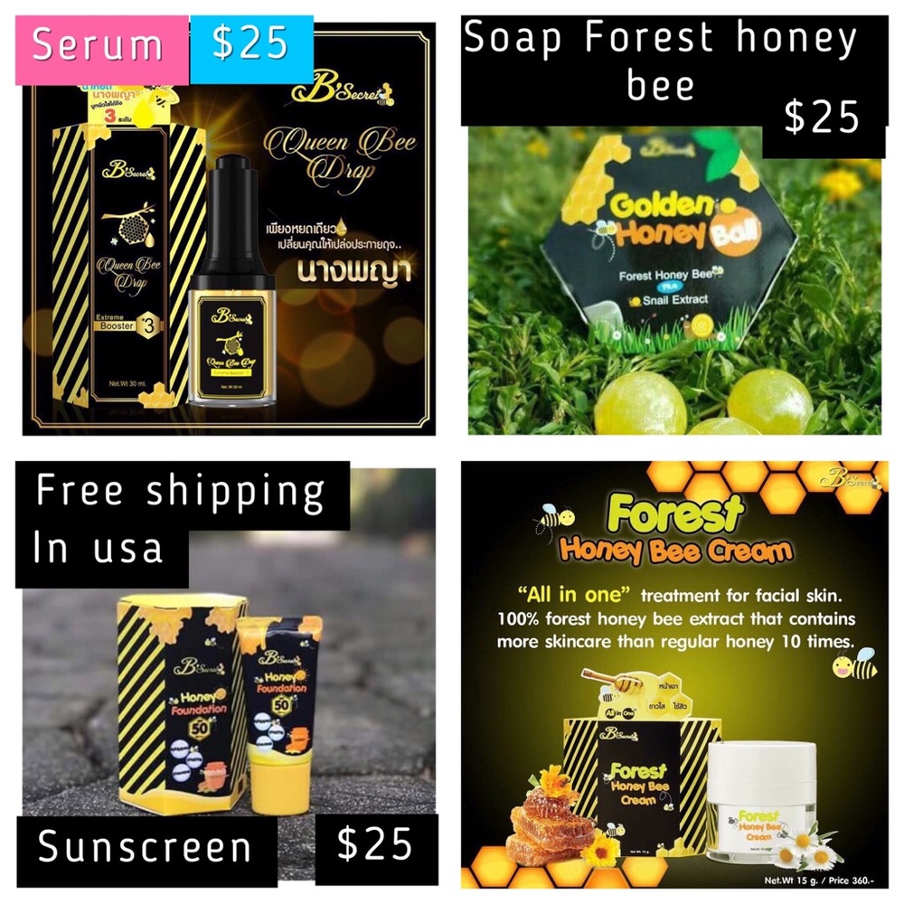 Serum, soap, sunscreen and acne cream