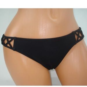 Victoria's Secret Criss Cross Black Swim Bottom L