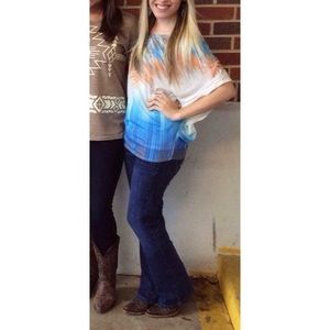 Country western flowy blouse