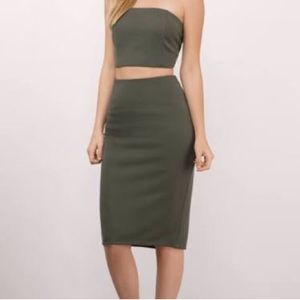 Two piece skirt set olive