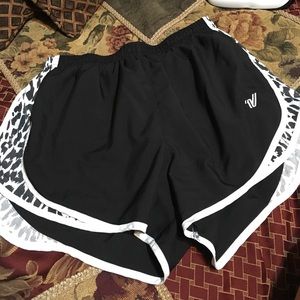 Varsity leopard shorts with built in underwear