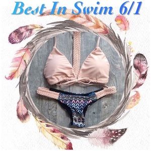 HP 6/1 Pale Pink Woven Aztec Bikini