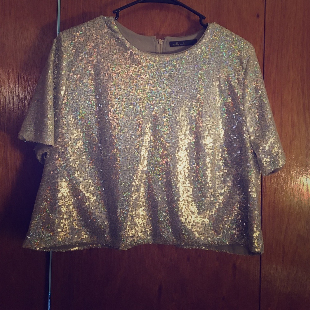 Sequin Maddy...k Crop (Apricot Lane Boutique)