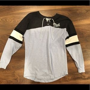 Victoria's Secret PINK lace up varsity crew