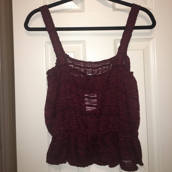 UO Maroon Synched Tank Top - Picture 2 of 2