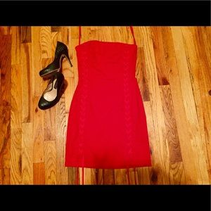 EXPRESS Strapless Red Cocktail Dress