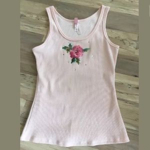 NWT Victorias Secret Pink Sequin Ribbed Tank Med M