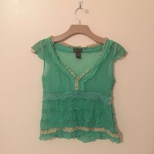 Mint Green Sheer Top