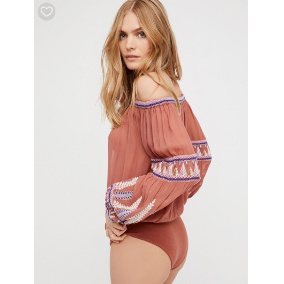 LAST CPL HOURS Free People Embroidered Bodysuit - Picture 2 of 5