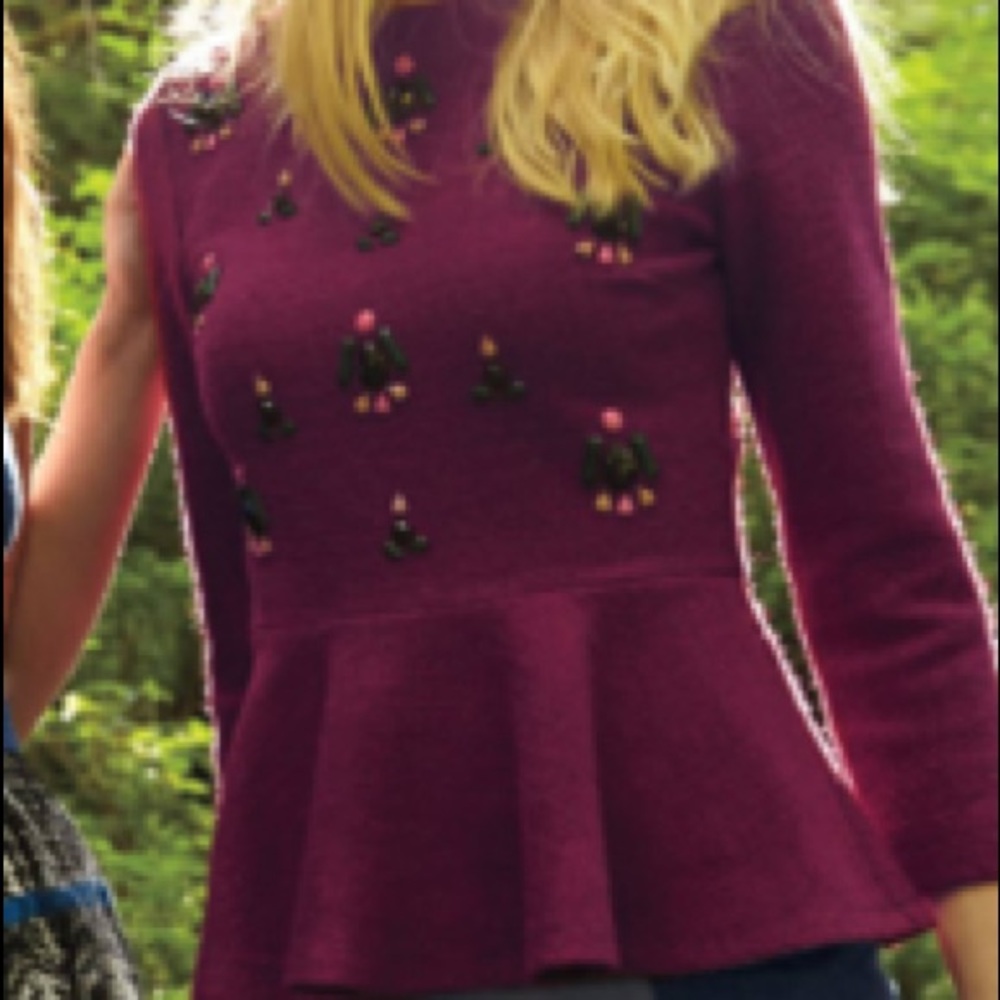 Anthropologie I've Got The Gem Drop Peplum Top