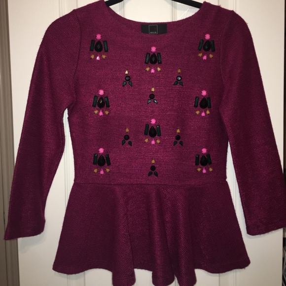 Anthropologie I've Got The Gem Drop Peplum Top - Picture 2 of 3