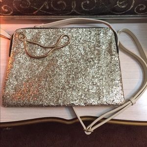Torrid gold glitter cross body bag/ clutch