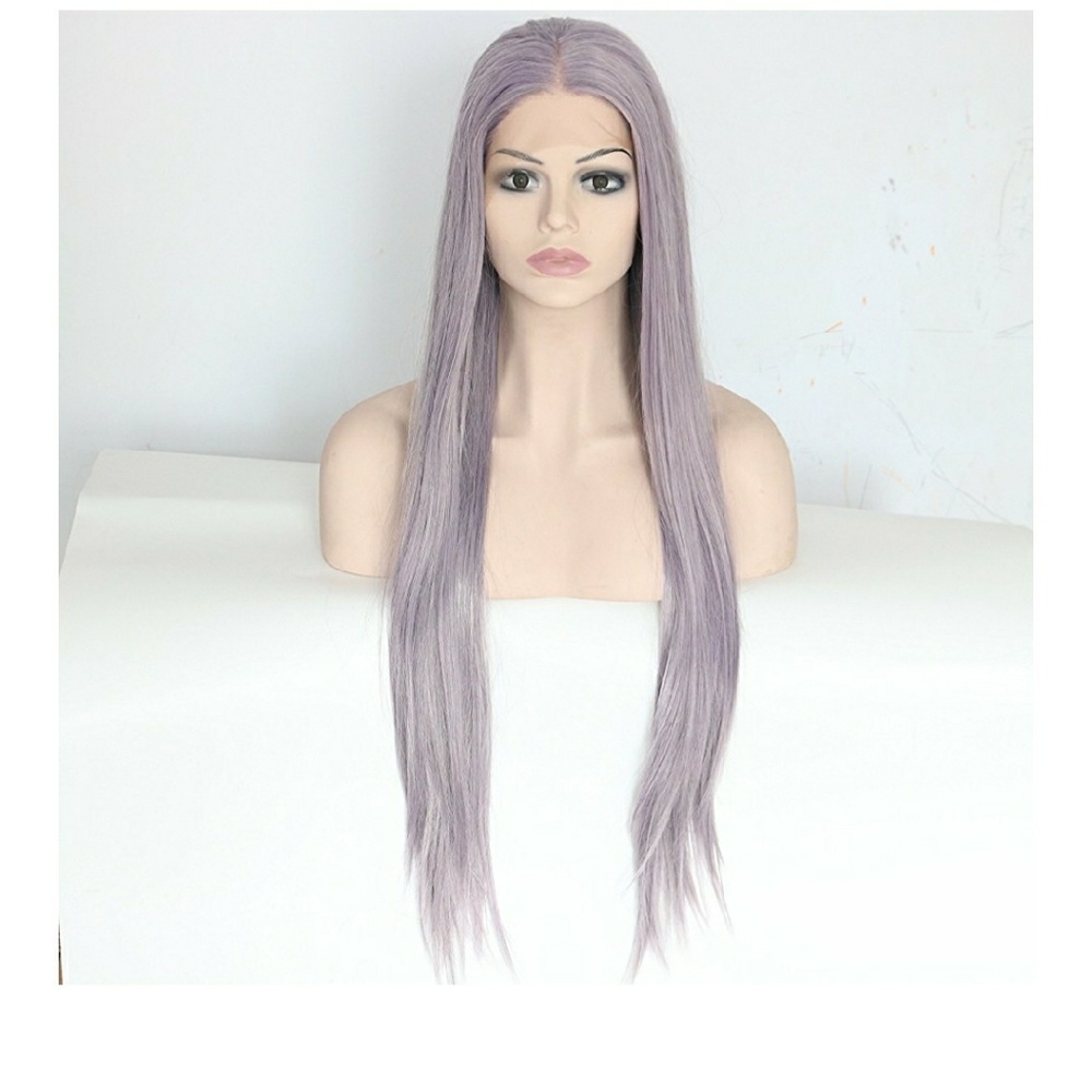 Pastel Purple Gray Long Wig 28-32 inches!! - Picture 2 of 6