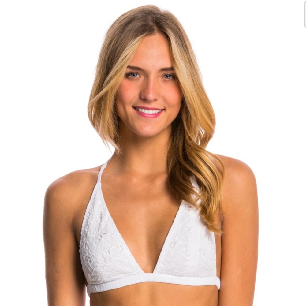 NWT Free People White Floral Cotton Bralette. XS