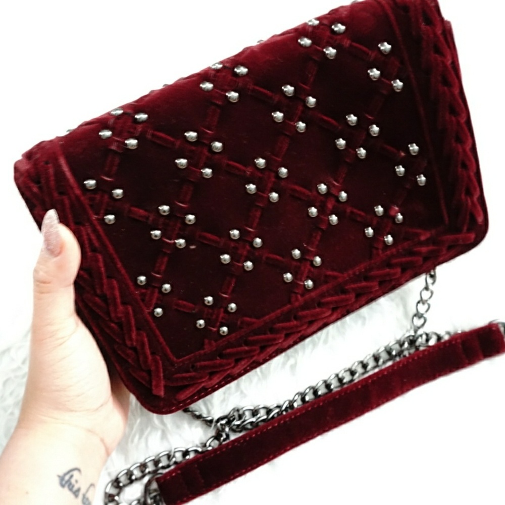 Burgundy Studded Bag