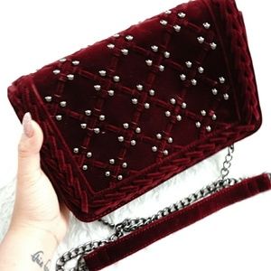 Burgundy Studded Bag