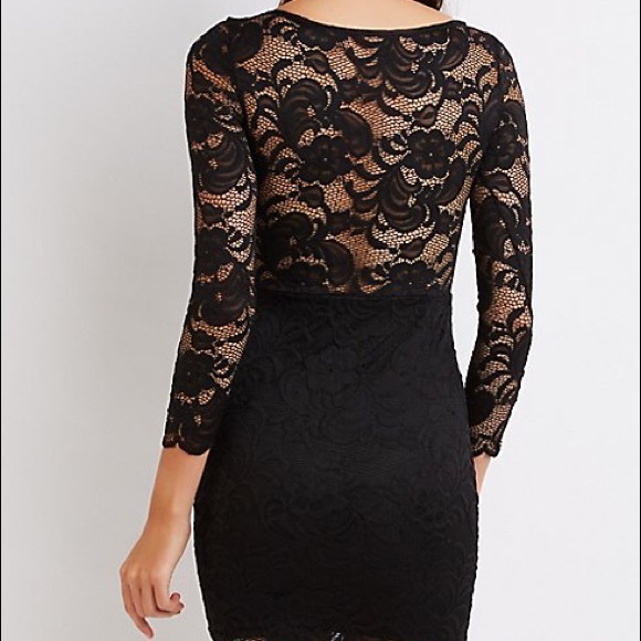 Floral Lace Bodycon Dress - Picture 2 of 2