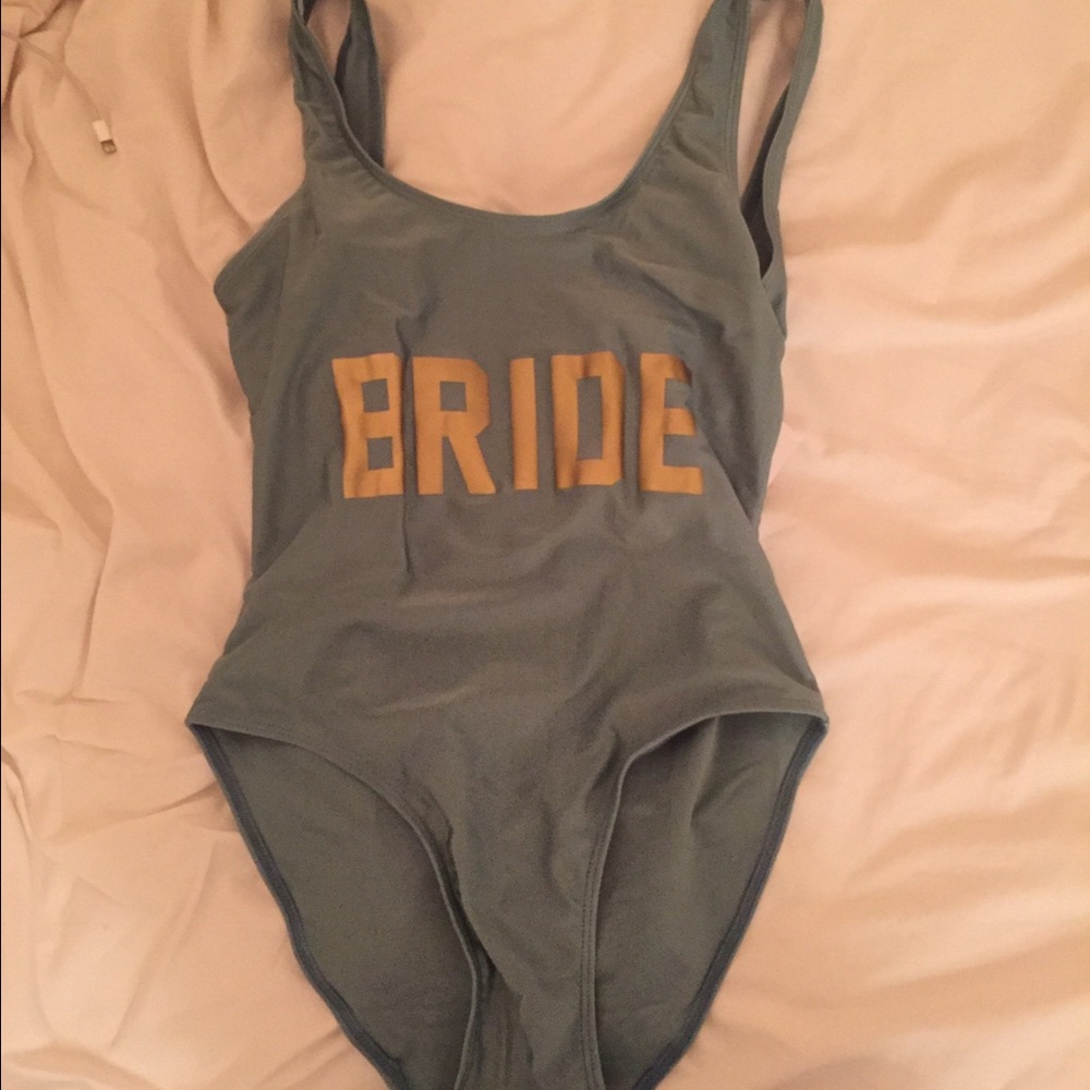 Bride wedding one piece swim shop private party